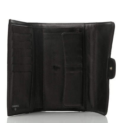 Chanel Lambskin Quilted Large Flap Wallet Dark Brown 5 of 10