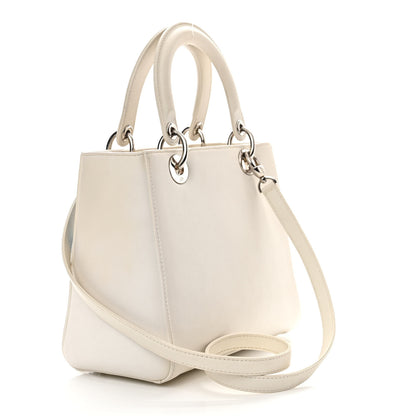 Christian Dior Smooth Calfskin Embroidered Beaded Floral Medium Lady Dior White Multicolor 3 of 12