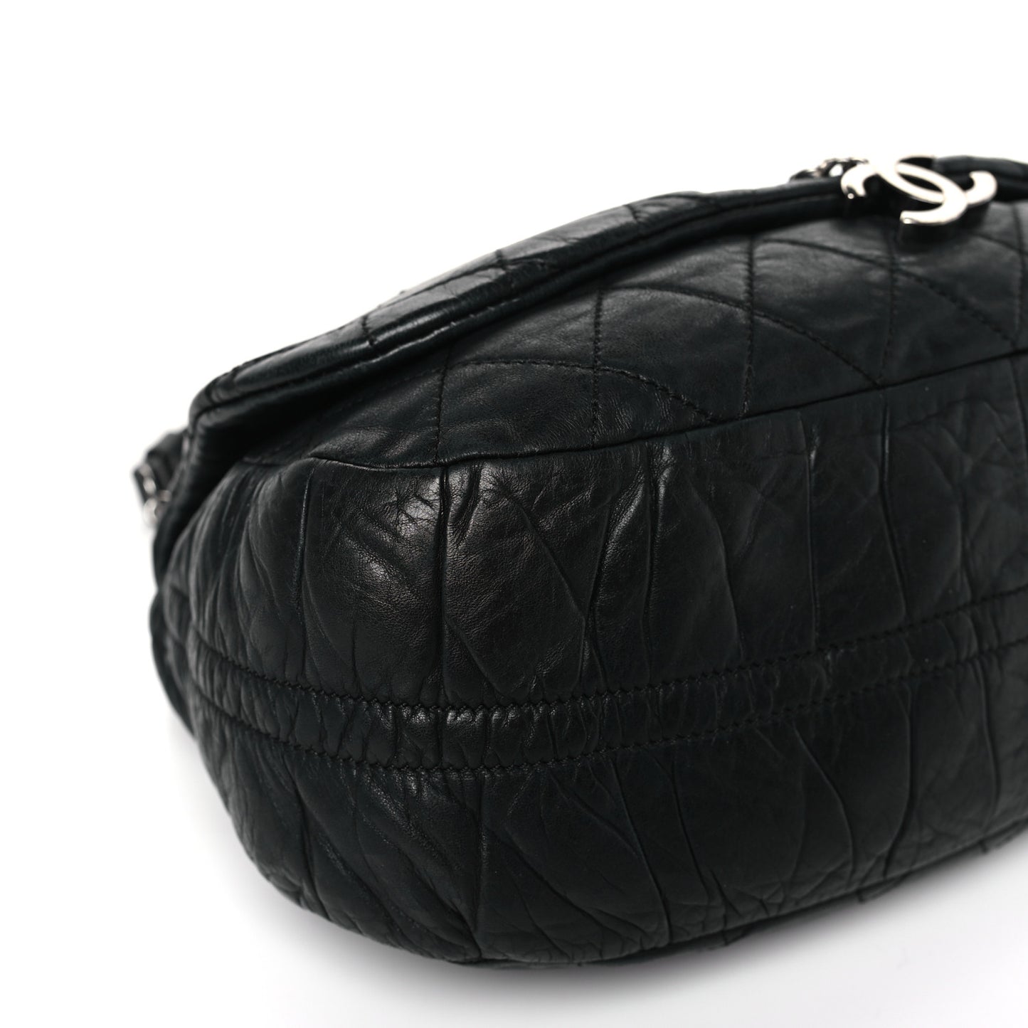 Lambskin Quilted Small Sharpei Flap Black