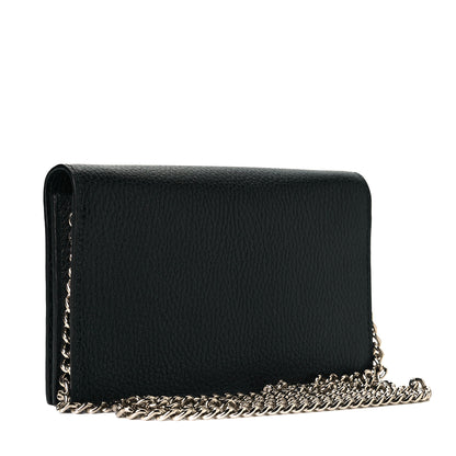 Gucci Dollar Calfskin Medium Betty Chain Wallet Black 2 of 7