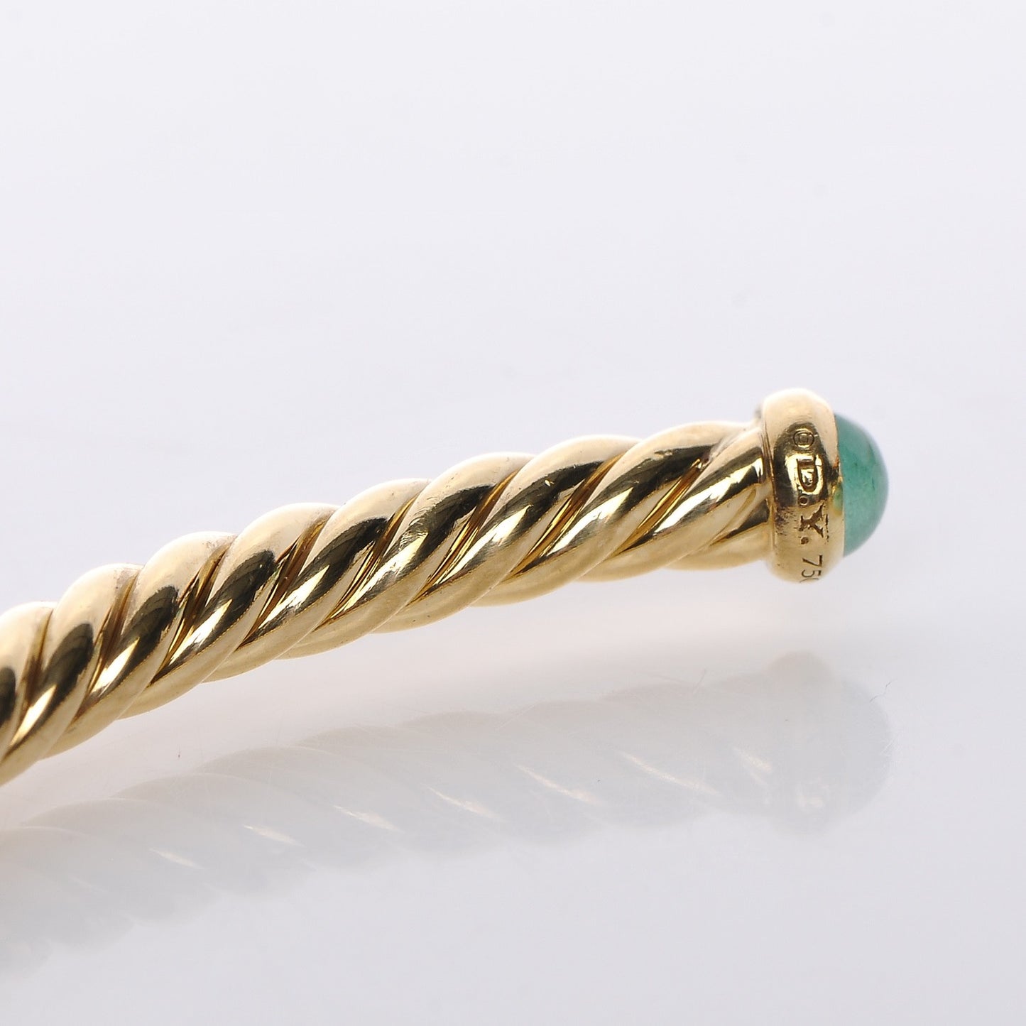 18K Yellow Gold Emerald 4mm Cablespira Bracelet