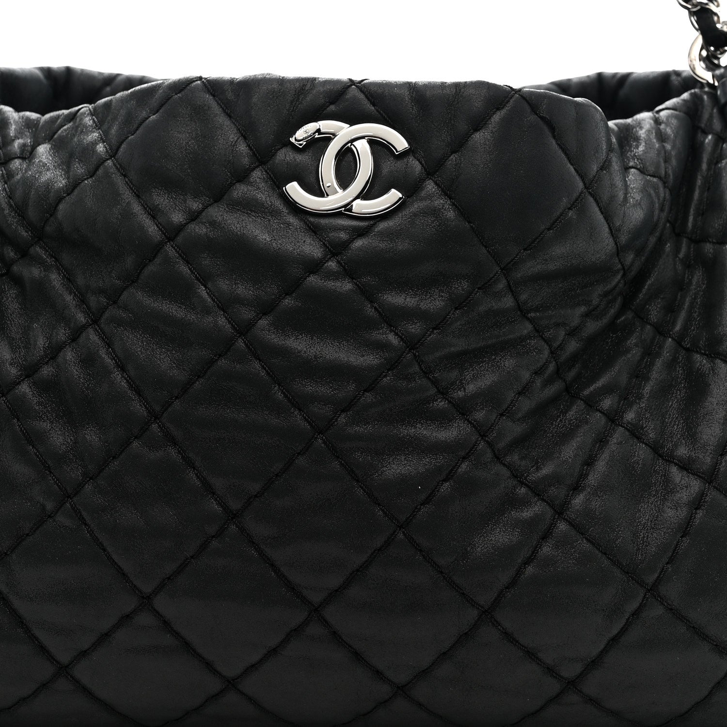 Chanel Iridescent Calfskin Quilted Relax CC Shoulder Bag Black 7 of 13