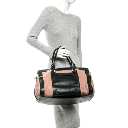 Chloe Calfskin Large Alice Satchel Black Anemone Pink 2 of 6