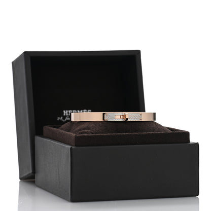 Hermes 18K Rose Gold Diamond PM Kelly Pave Bracelet SH 4 of 4