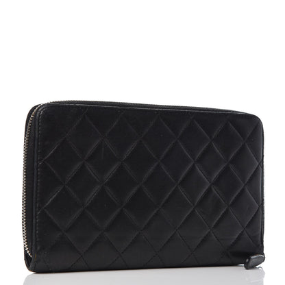 Chanel Lambskin Quilted Large Zip Around Organizer Wallet Black 3 of 14