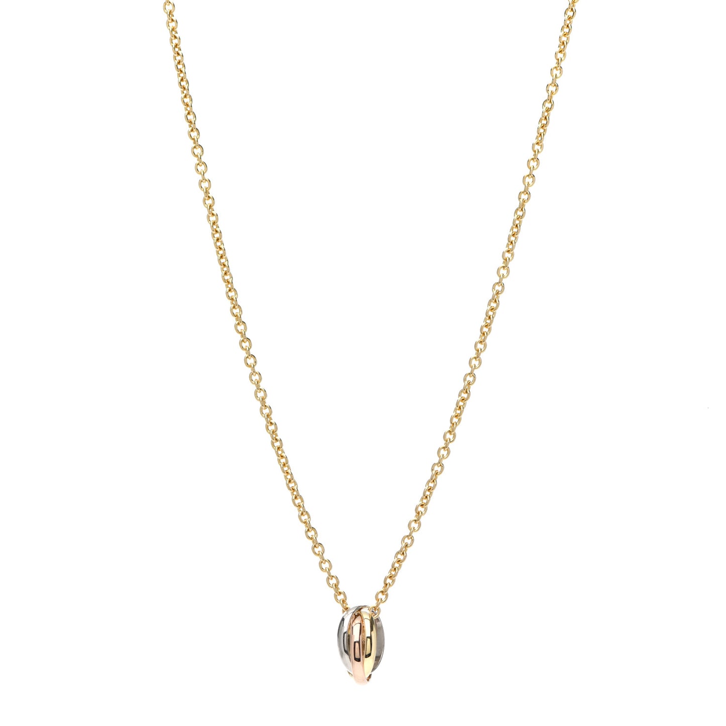 18K Pink Yellow White Gold Baby Trinity Pendant Necklace