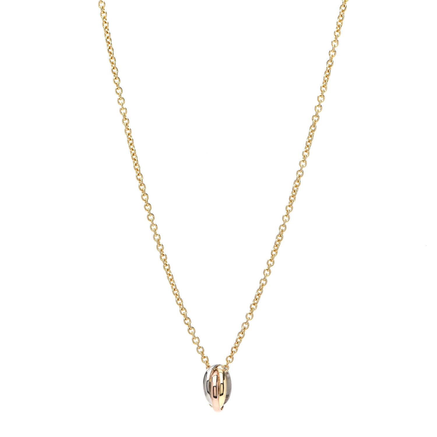Cartier 18K Pink Yellow White Gold Baby Trinity Pendant Necklace 1 of 5