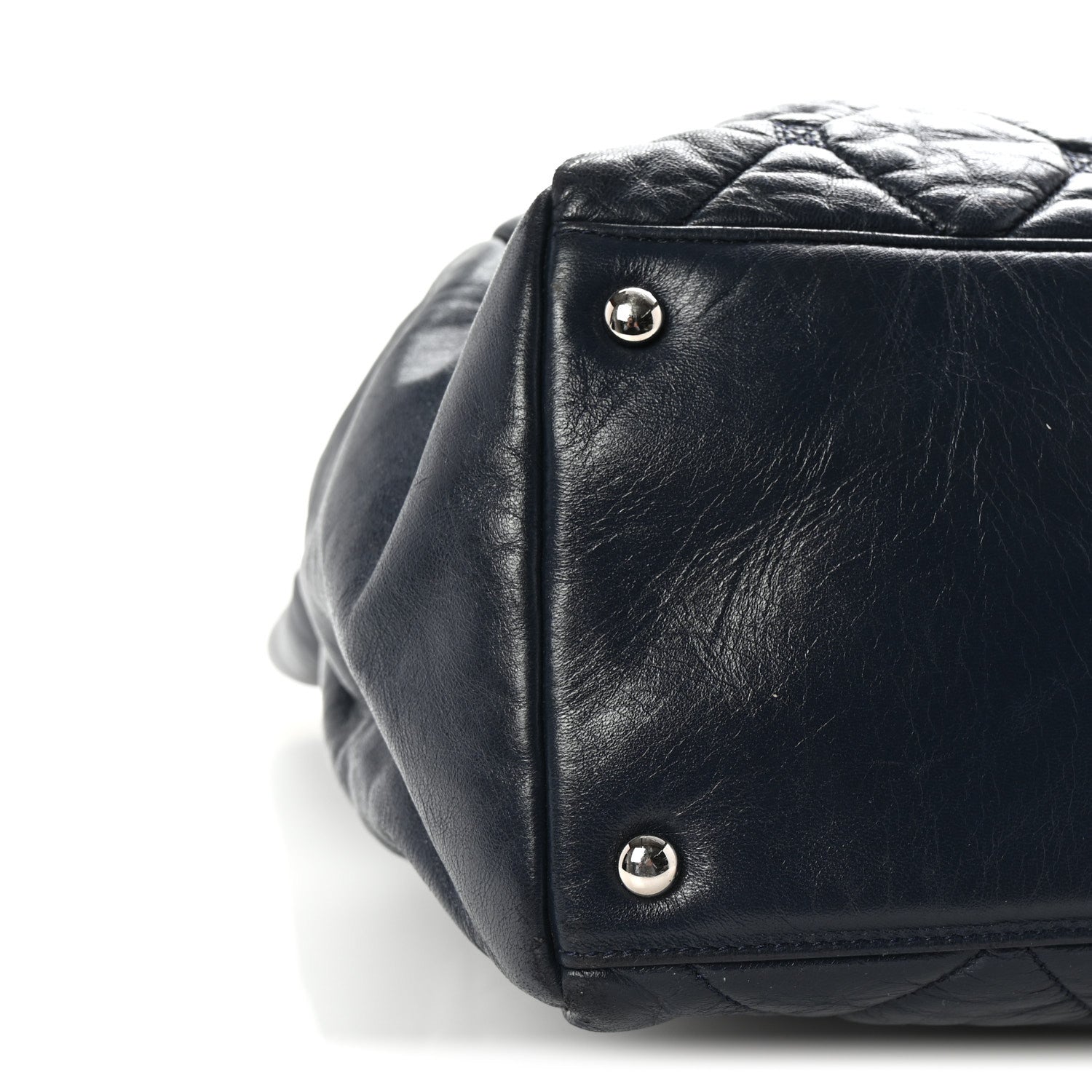 Chanel Lambskin Quilted Hidden Chain Tote Navy 8 of 9