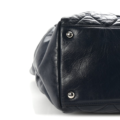 Chanel Lambskin Quilted Hidden Chain Tote Navy 8 of 9