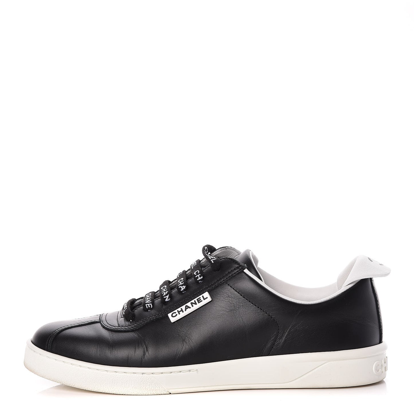 Calfskin Womens CC Sneakers 38.5 Black
