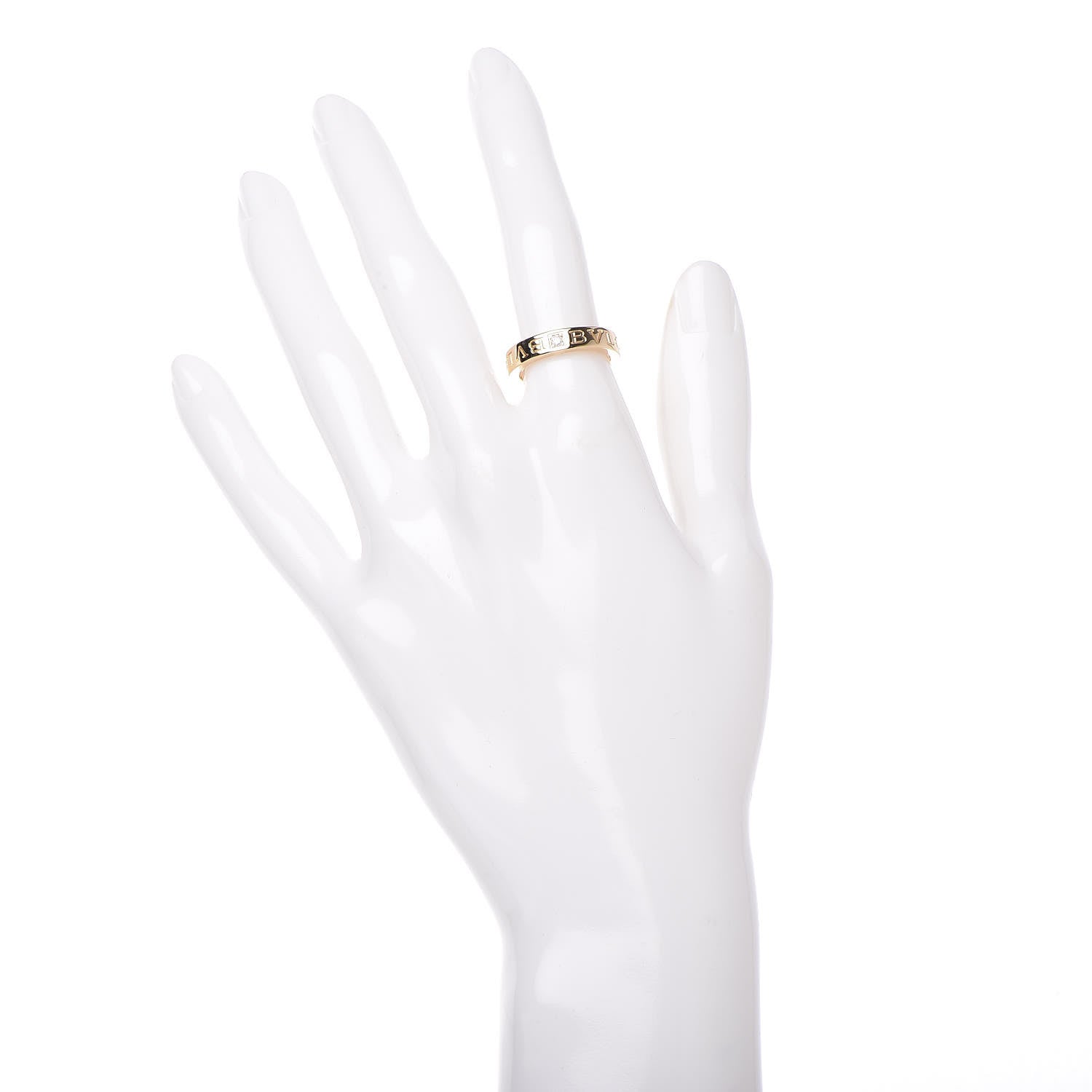 Bulgari 18K Yellow Gold Diamond B.Zero1 Essential Band Ring 50 5.5 2 of 4