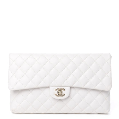 Chanel Caviar Quilted Flap Clutch Ivory 1 of 9