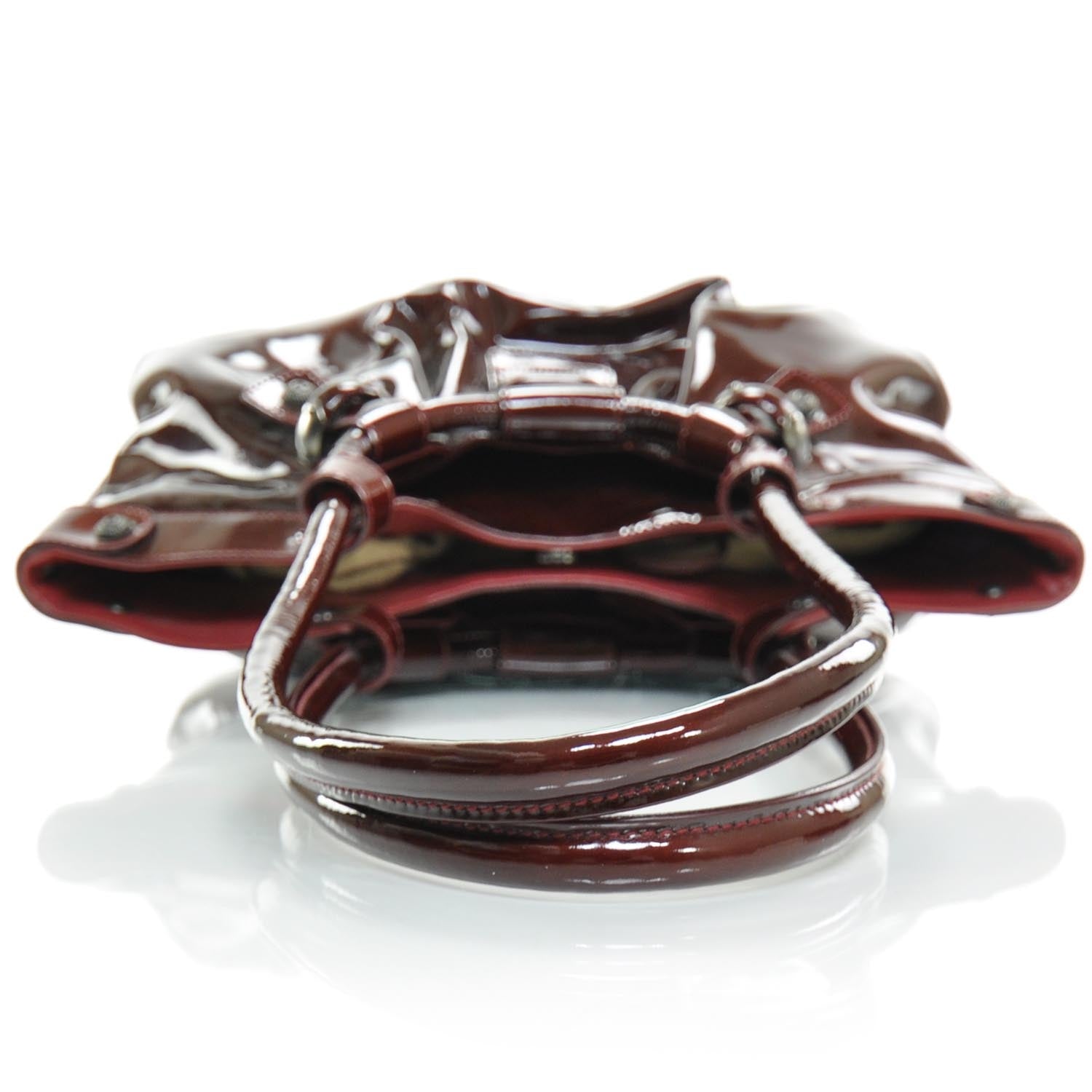 FASHIONPHILE SALVATOREFERRAGAMOPatentLeatherLargeGancioCelticoHobo 5 of 8