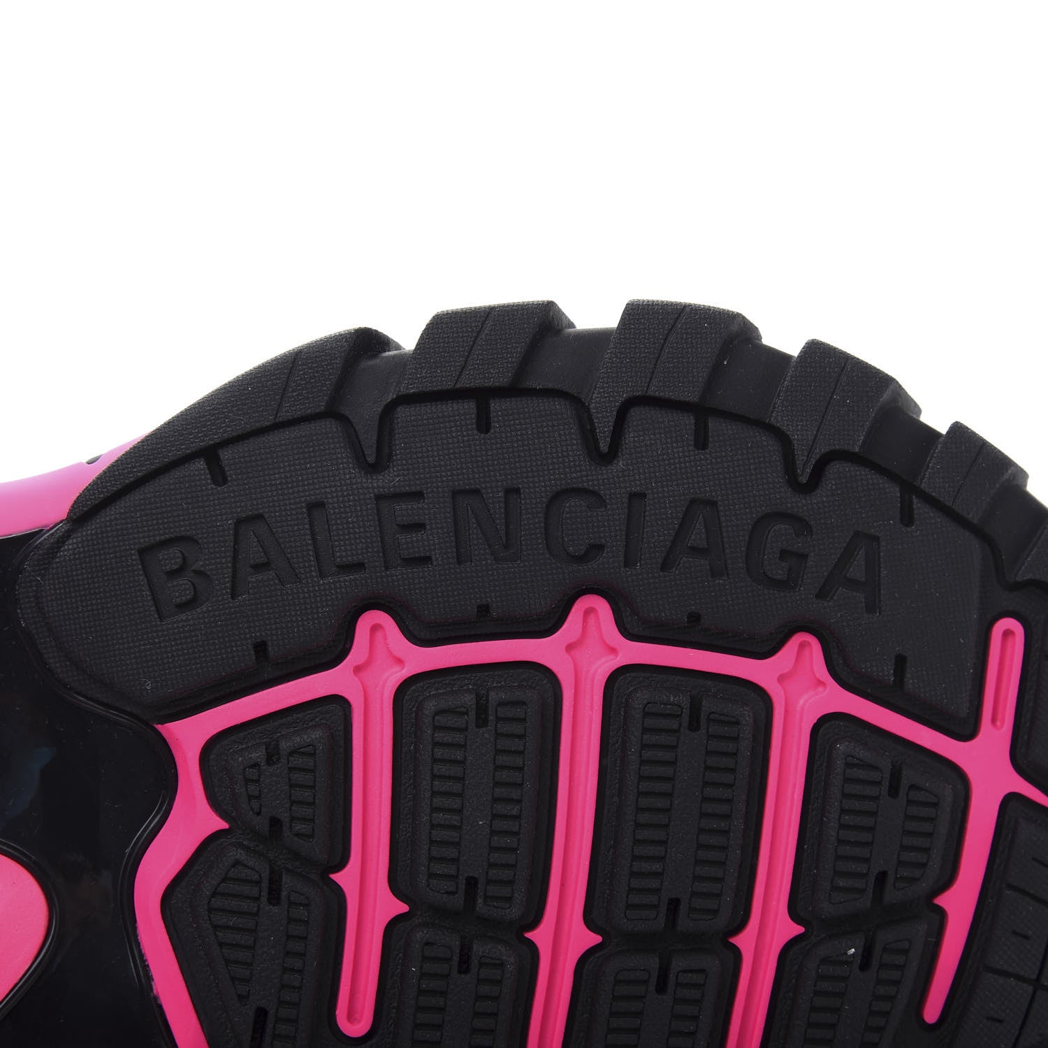 Balenciaga Rubber Neoprene Bi-Color Womens Track Sandals 37 Black Fluo Pink 8 of 8
