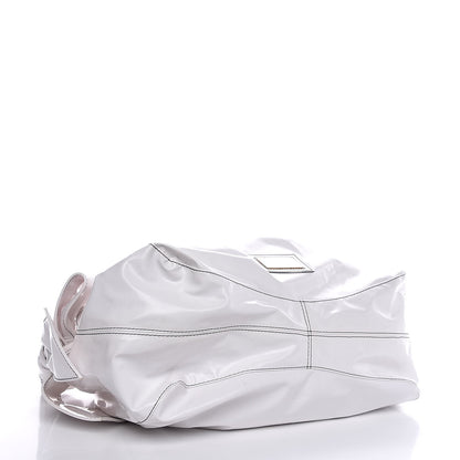 Valentino Garavani Patent Lacca Large Nuage Bow Hobo White 4 of 8