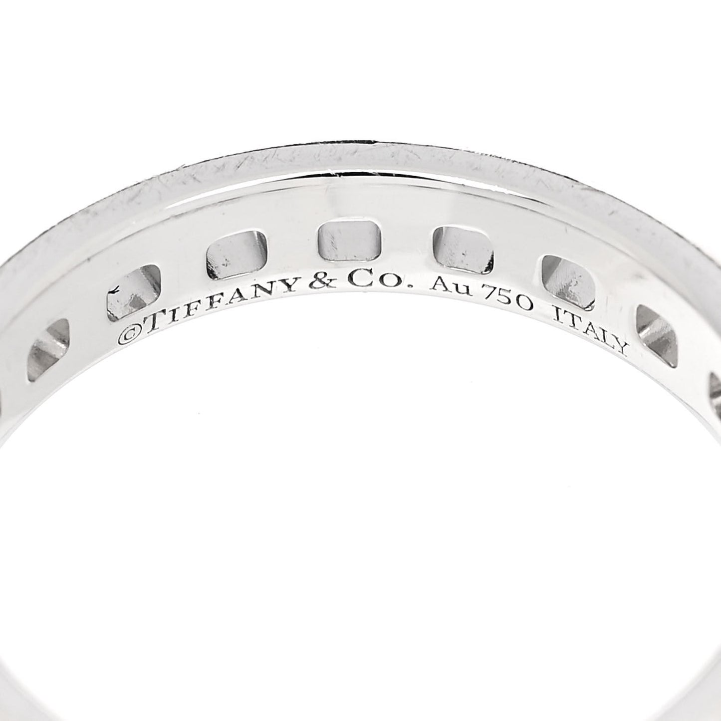 18K White Gold Narrow T True Band Ring 48 4.5