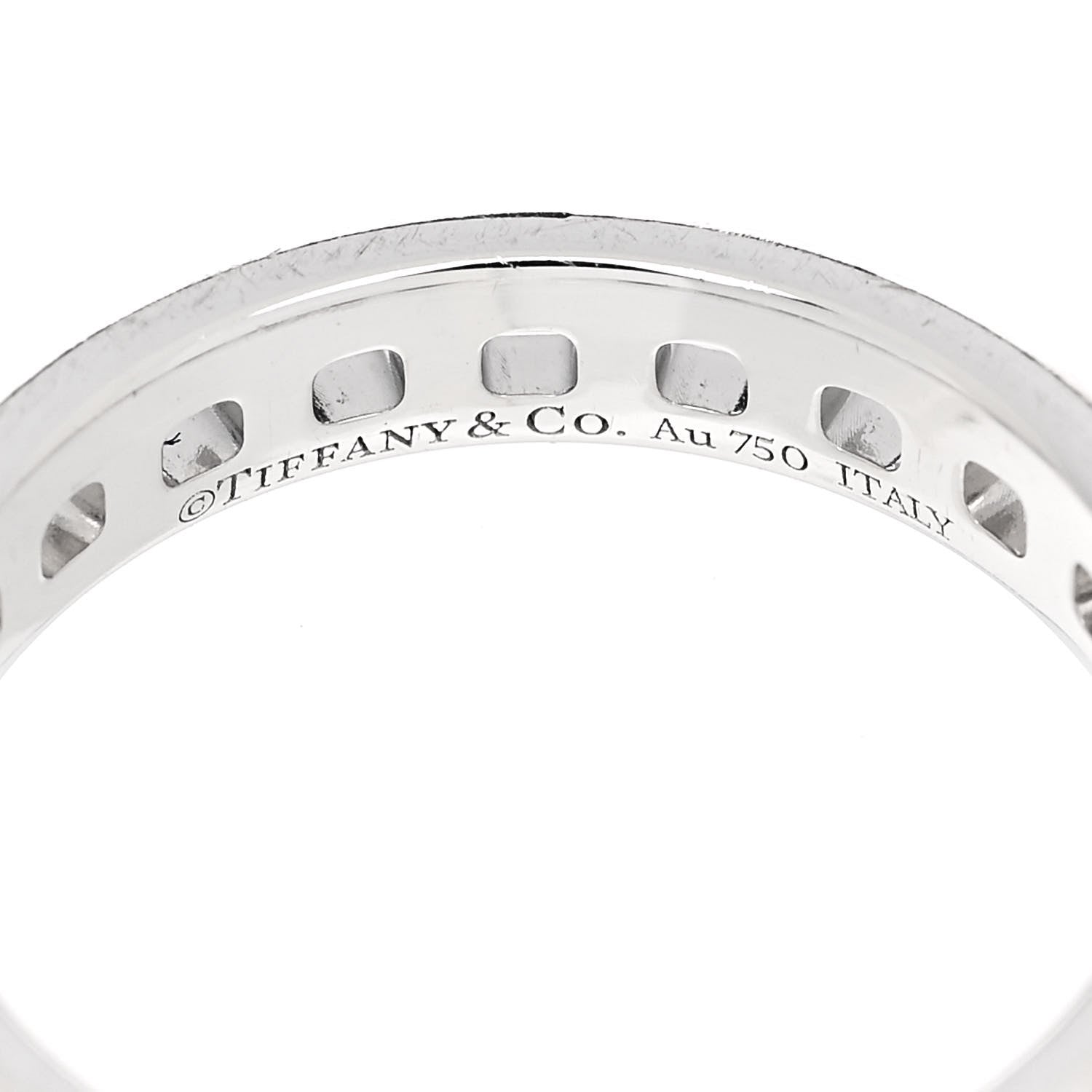 Tiffany 18K White Gold Narrow T True Band Ring 48 4.5 4 of 4