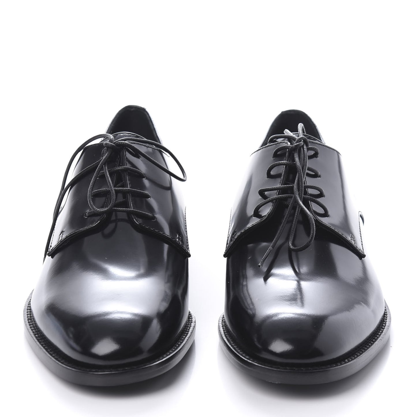 Polished Calfskin Derby Shoe 35.5 Black