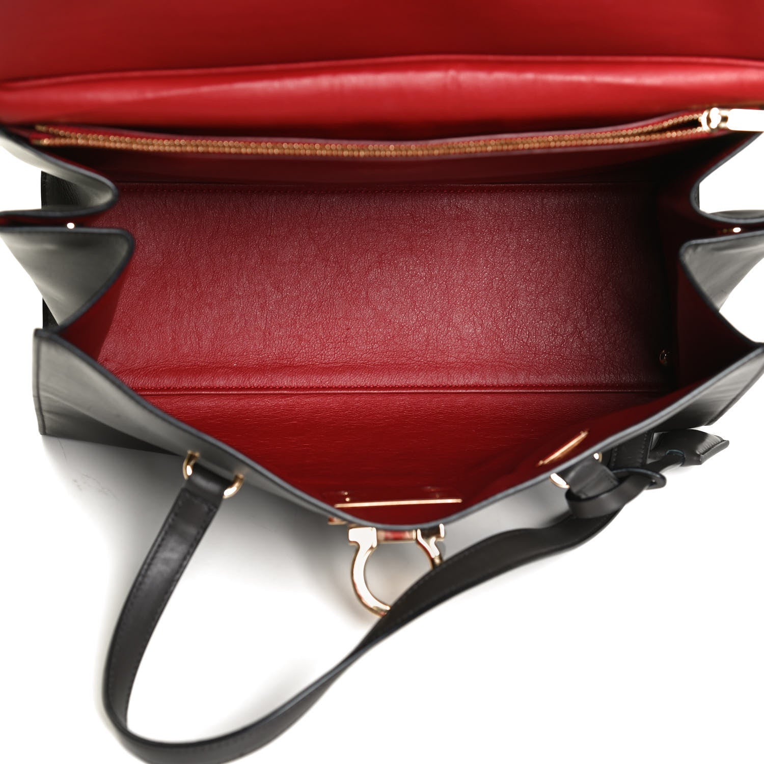 Salvatore Ferragamo Calfskin Mara Shoulder Bag Black 9 of 14
