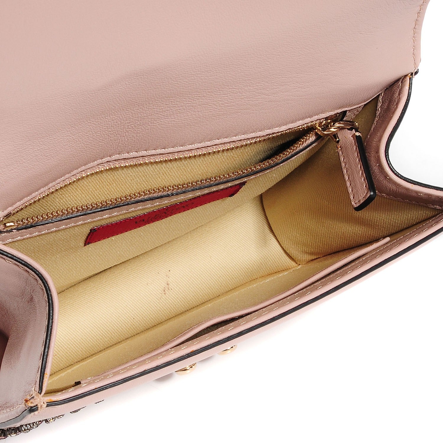 Valentino Garavani Vitello Crystal Embellished Glam Lock Rockstud Flap Blush 5 of 7