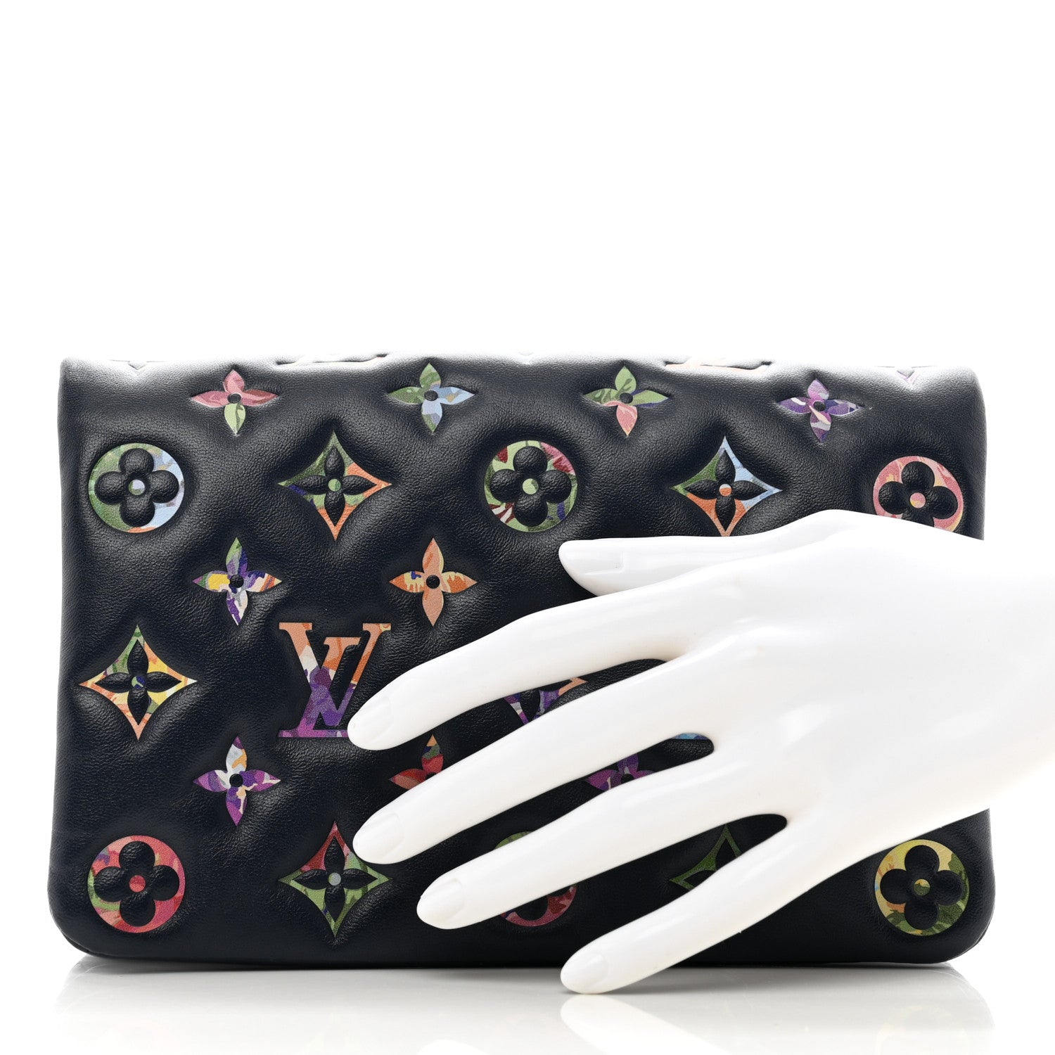 Louis Vuitton Lambskin Embossed Monogram LV Garden Pochette Coussin Navy 2 of 7