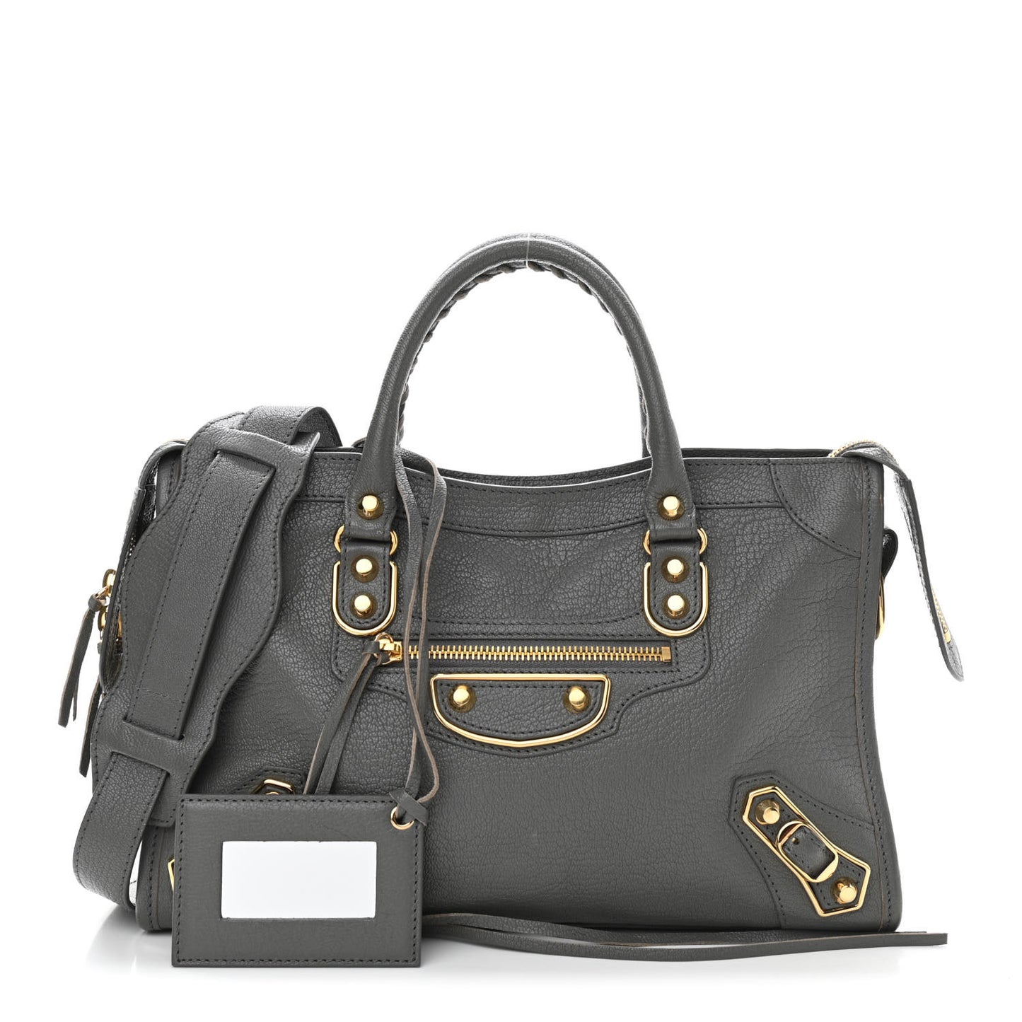 Chevre Gold Metallic Edge Hardware S City Gris Acier