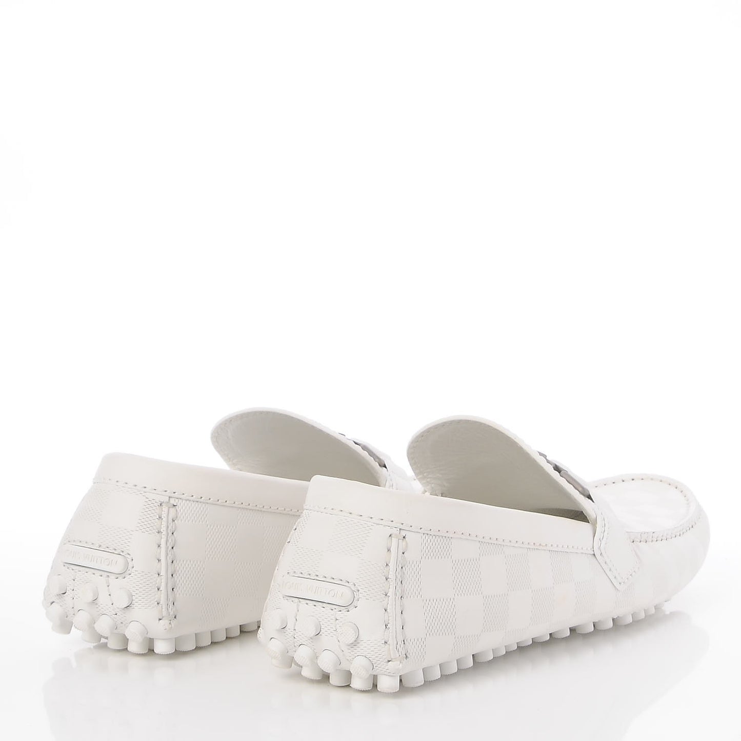 Mens Damier Infini Hockenheim Moccasin Loafers 9 White
