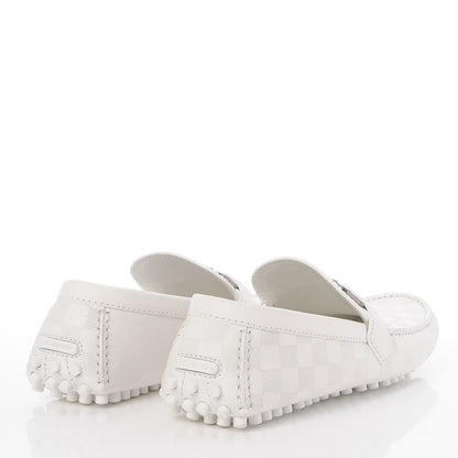 Louis Vuitton Mens Damier Infini Hockenheim Moccasin Loafers 9 White 4 of 10