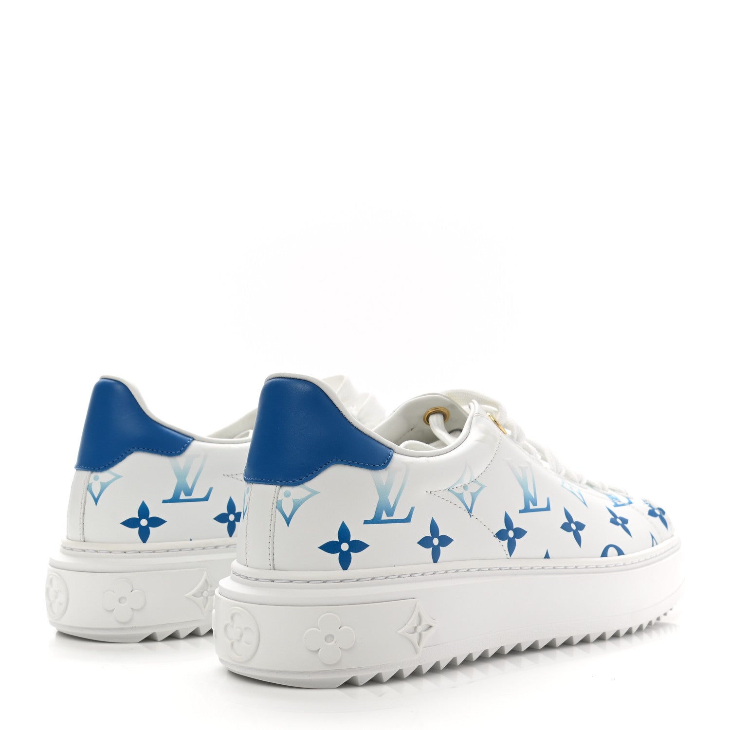 Louis Vuitton Monogram Time Out Sneakers 37.5 Blue 4 of 9