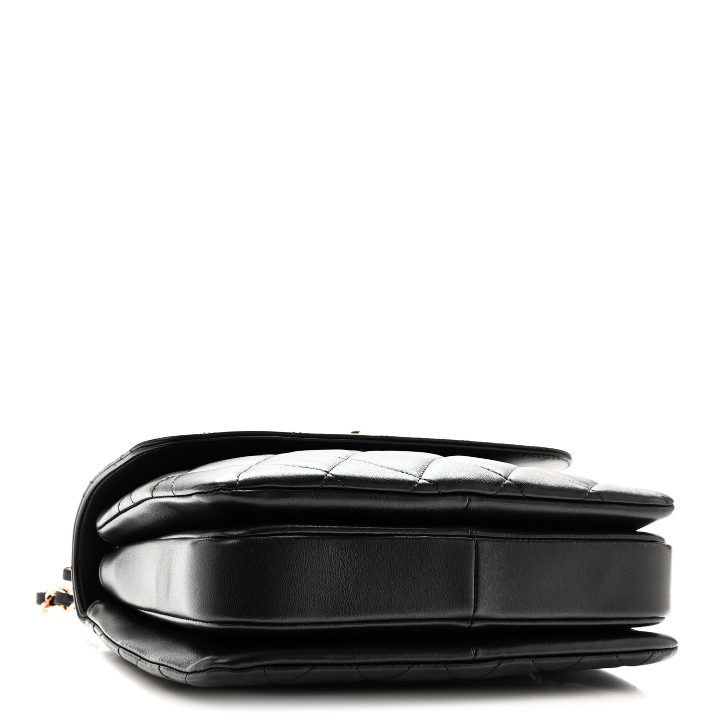Lambskin Quilted Small Trendy CC Dual Handle Flap Bag Black