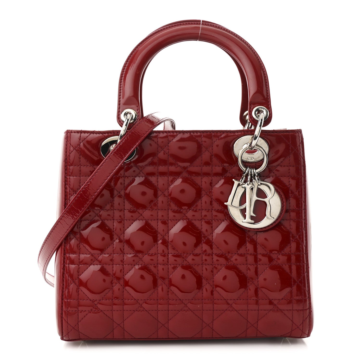 Christian Dior Patent Cannage Medium Lady Dior Red 1 of 10