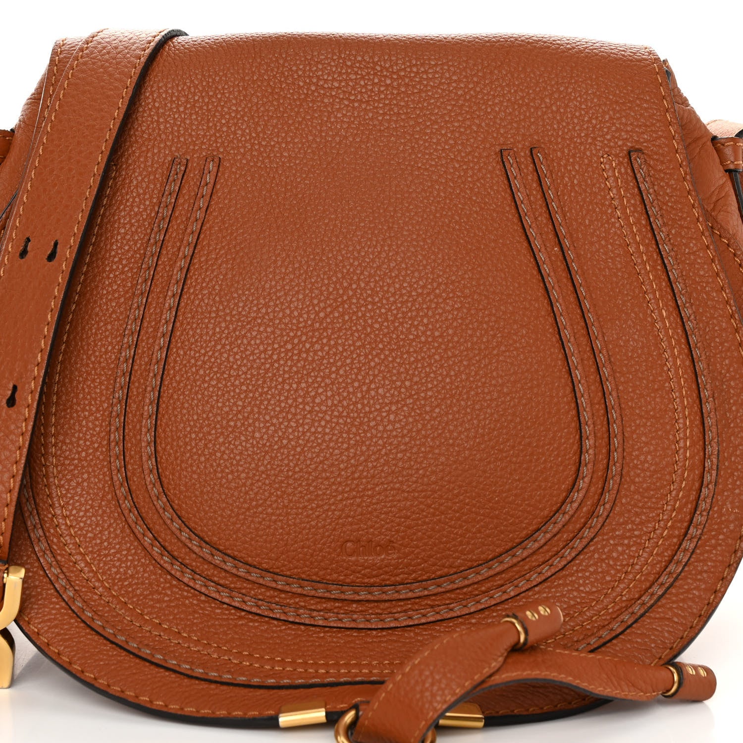 Chloe Calfskin Medium Marcie Round Crossbody Bag Tan 6 of 10