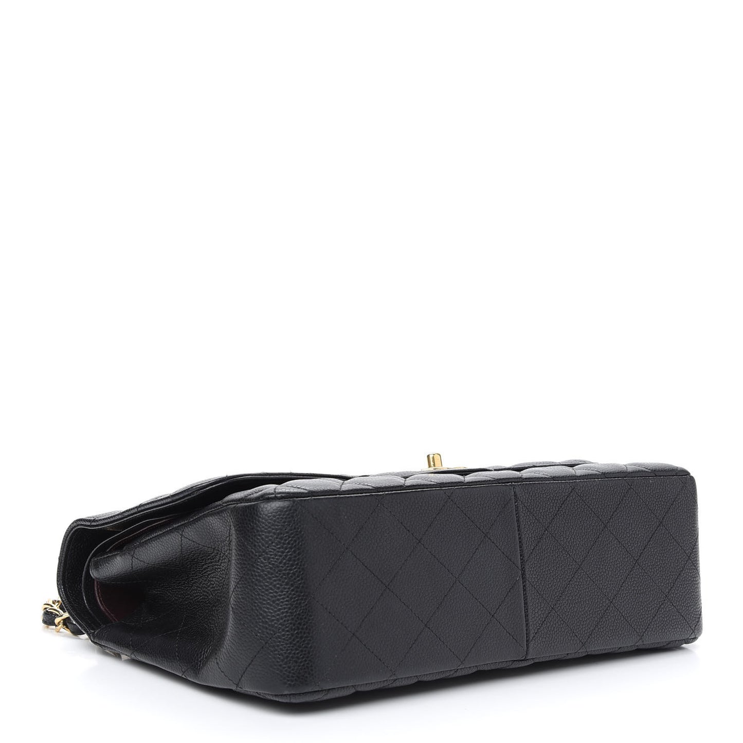 Caviar Quilted Jumbo Double Flap Black