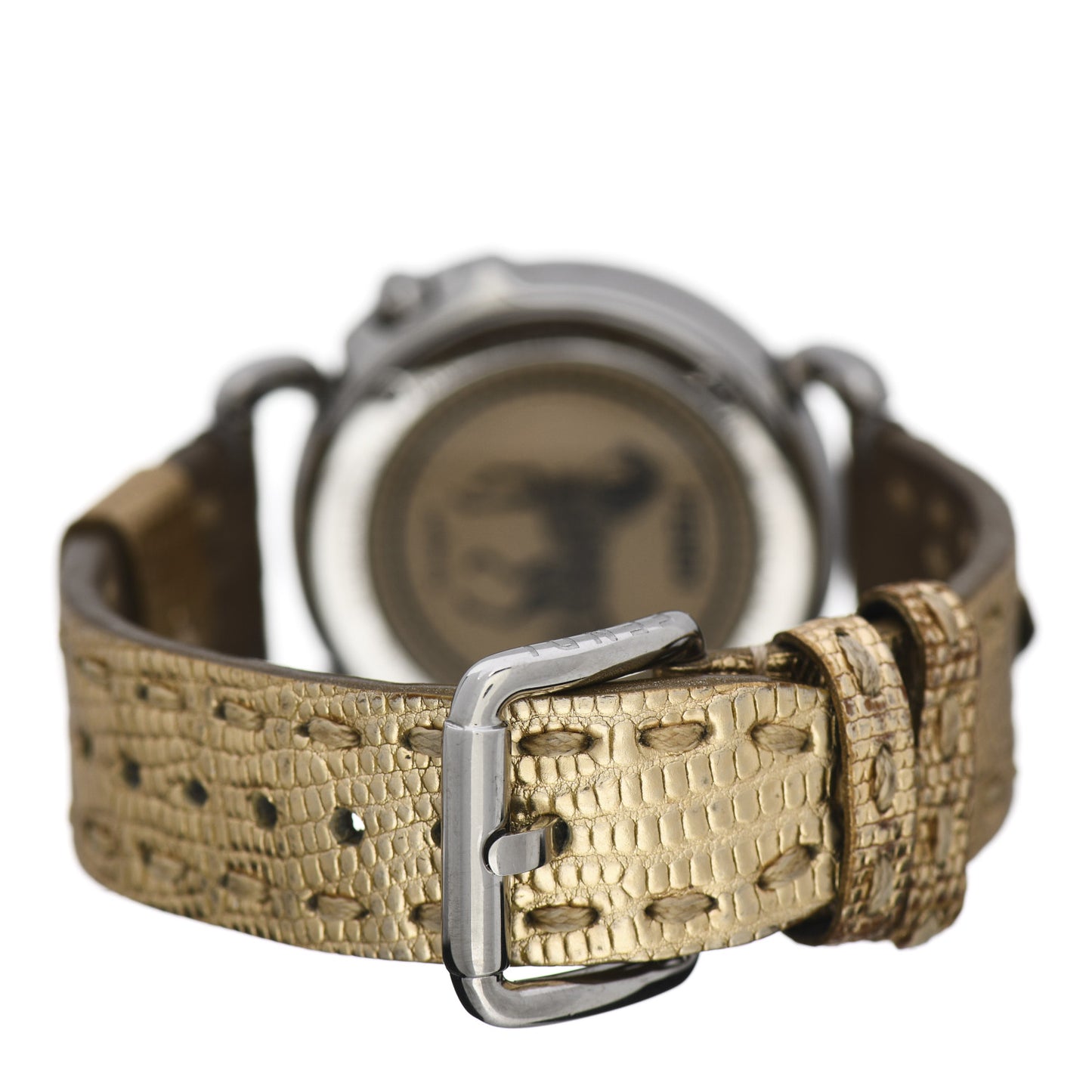 Stainless Steel Calfskin Diamond 37mm Selleria Quartz Watch Black