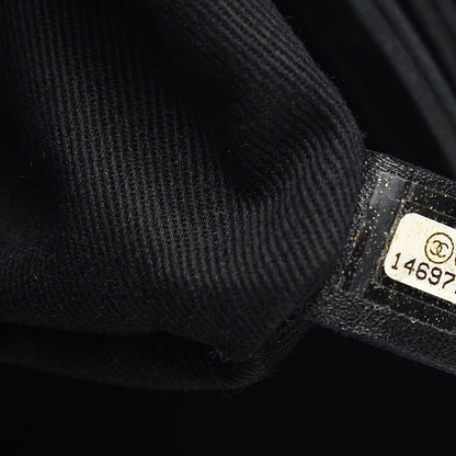 Chanel Iridescent Calfskin Stitched Extra Large Just Mademoiselle Bowling Bag Black 9 of 15
