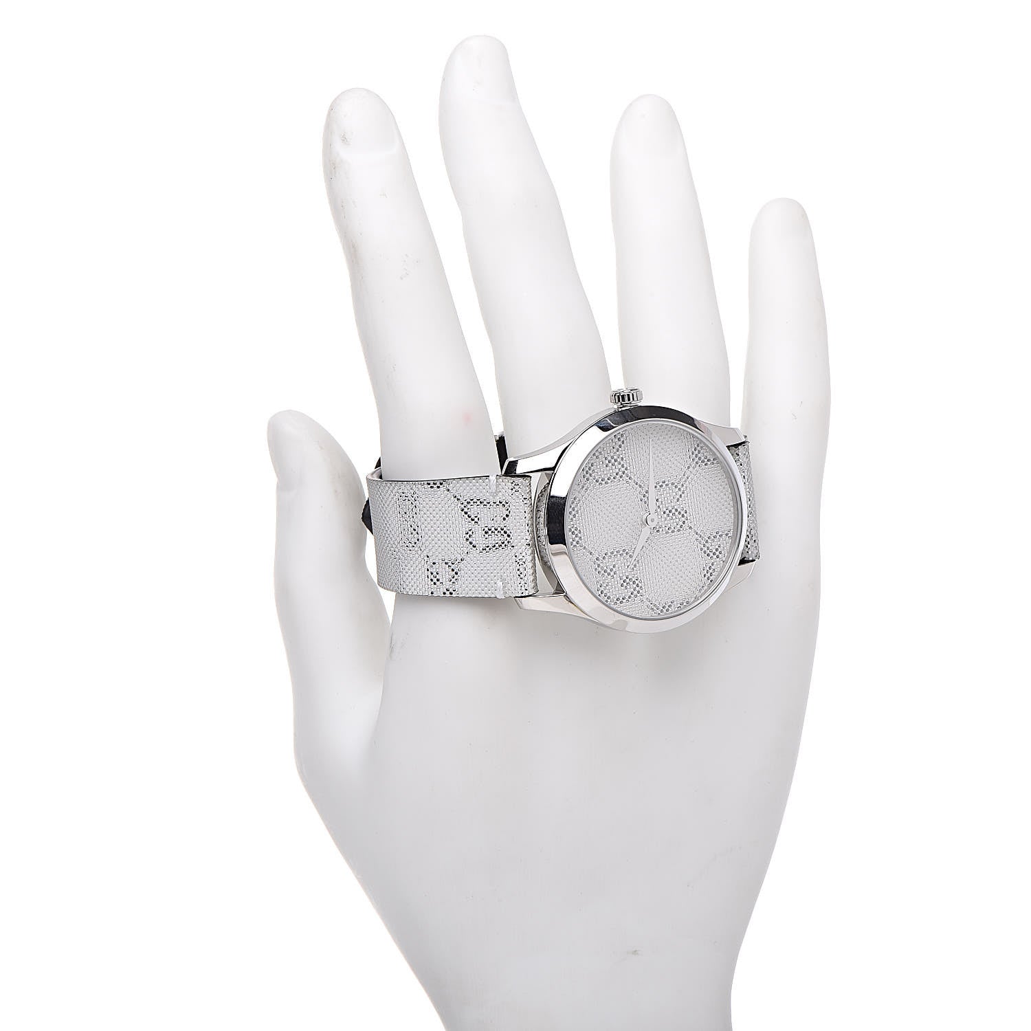 Gucci Stainless Steel Calfskin 38mm G-Timeless GG Hologram Quartz Watch 2 of 7