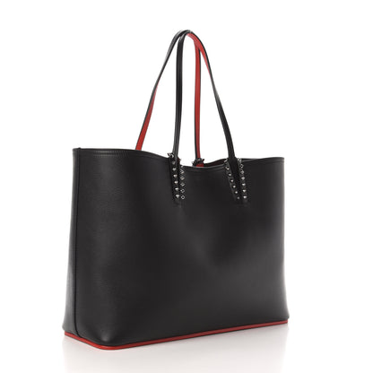 Christian Louboutin Calfskin Spikes East West Cabata Tote Black 4 of 12
