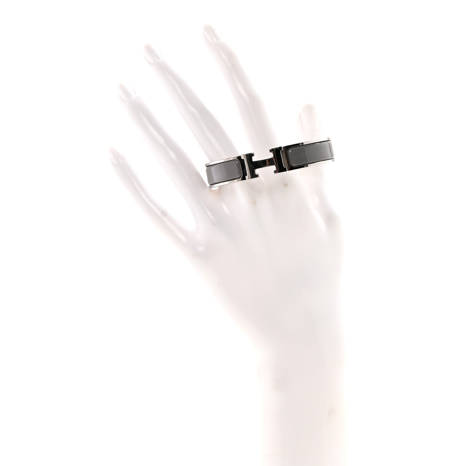 Hermes Enamel Narrow Clic Clac H Bracelet PM Gris Macadam 2 of 4