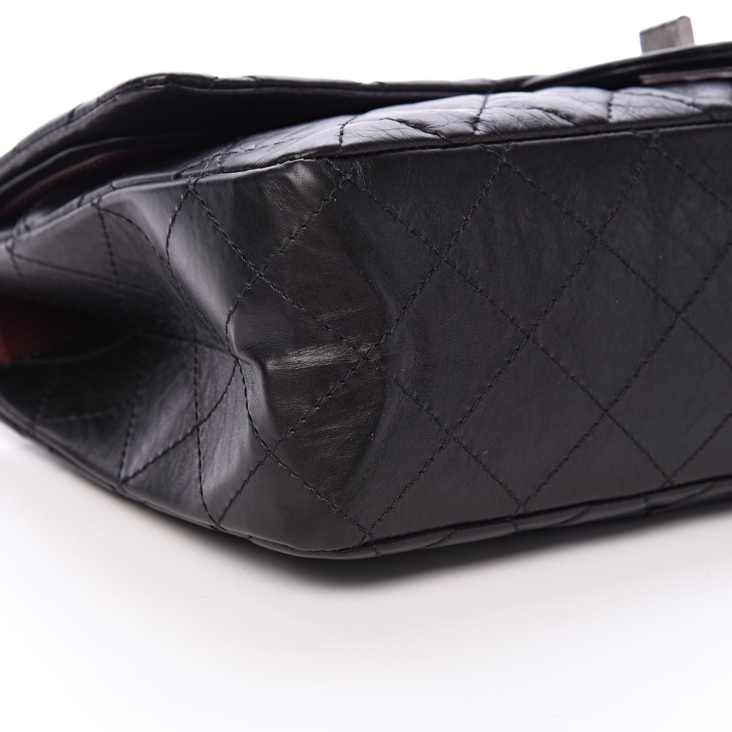 Aged Calfskin Quilted 2.55 Reissue 227 Flap Black