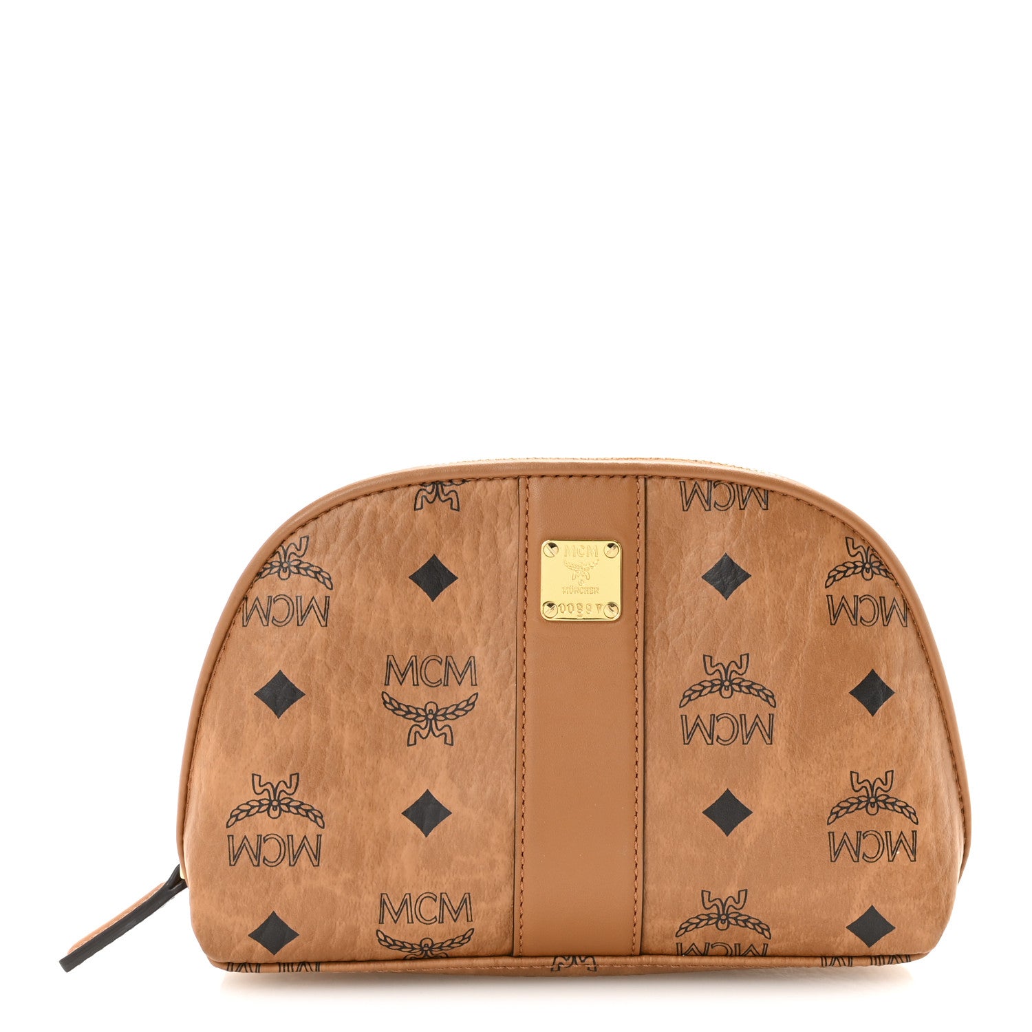 MCM Visetos Aren Medium Cosmetic Pouch Cognac 1 of 7