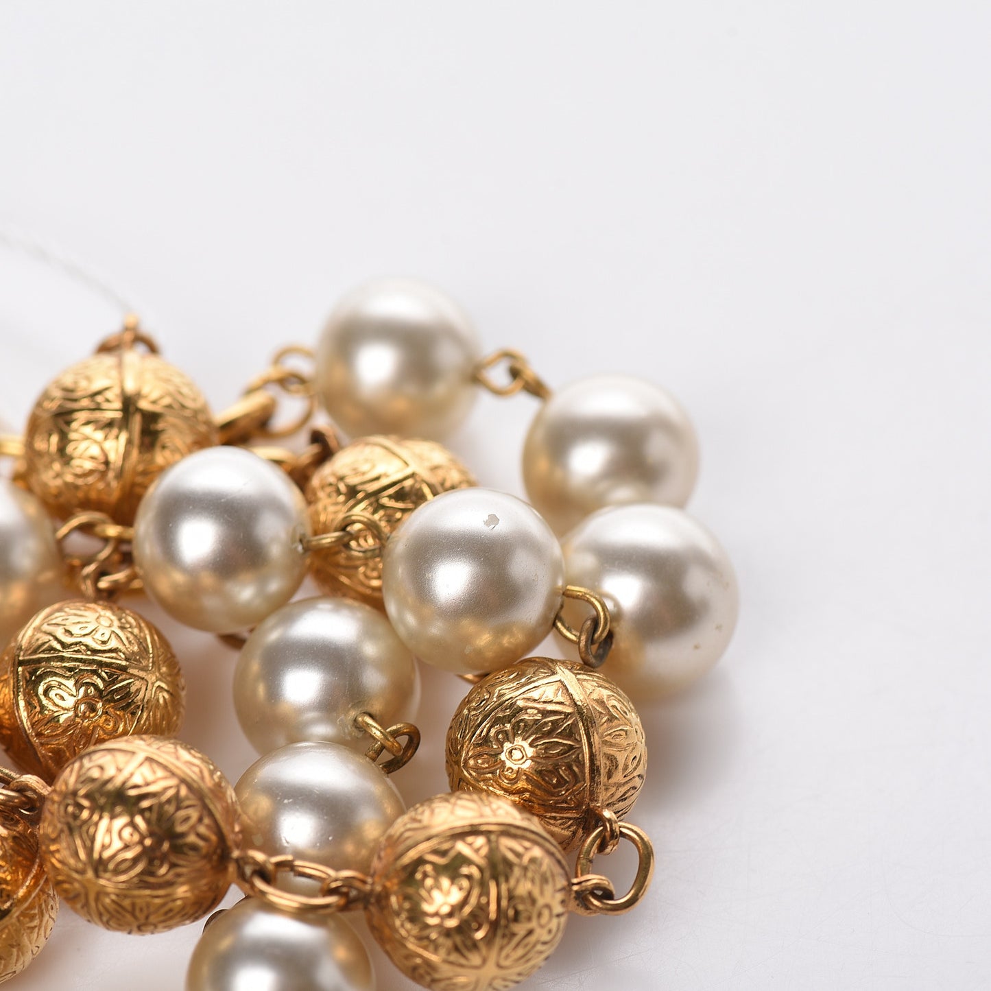 Pearl Beaded Multi Strand Bracelet Gold