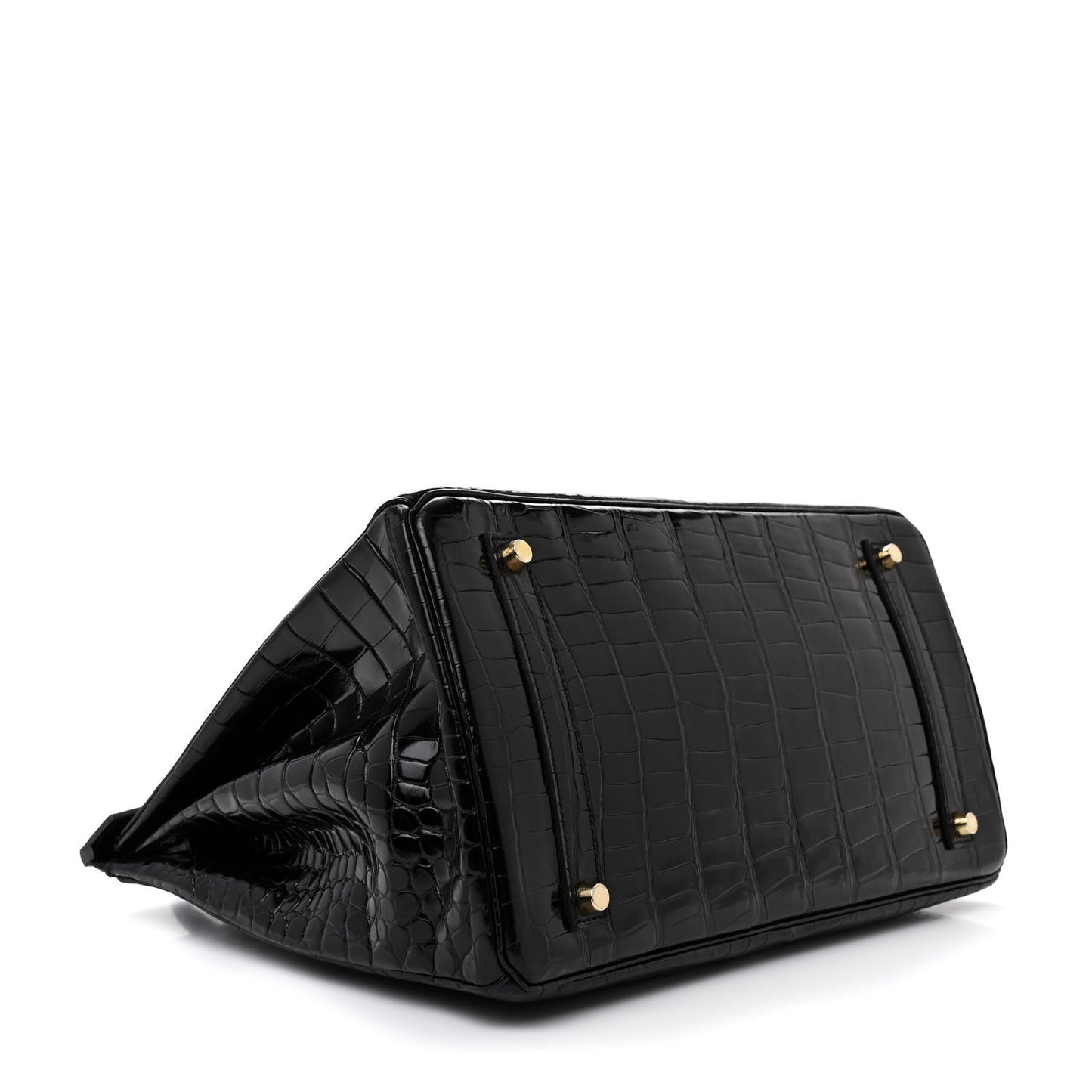 Shiny Porosus Crocodile Birkin 35 Black