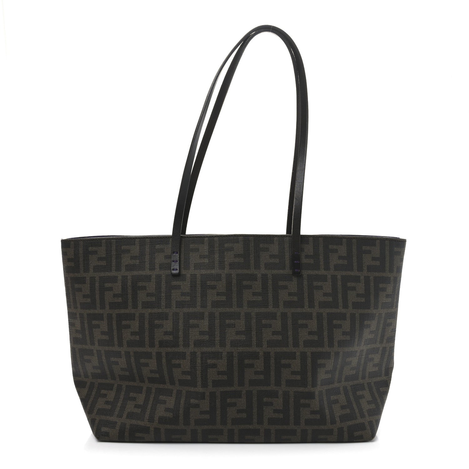 Fendi Zucca Spalmati Small Roll Tote Tobacco Viola 1 of 10