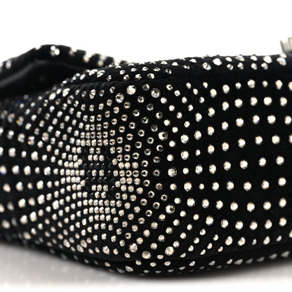 Chanel Velvet Strass Evening Flap Bag Black Silver 8 of 10
