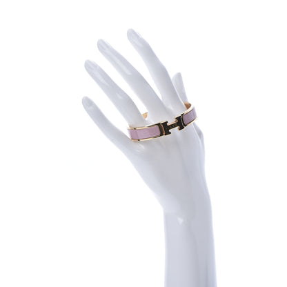 Hermes Enamel Narrow Clic Clac H Bracelet PM Rose Nacarat 2 of 6