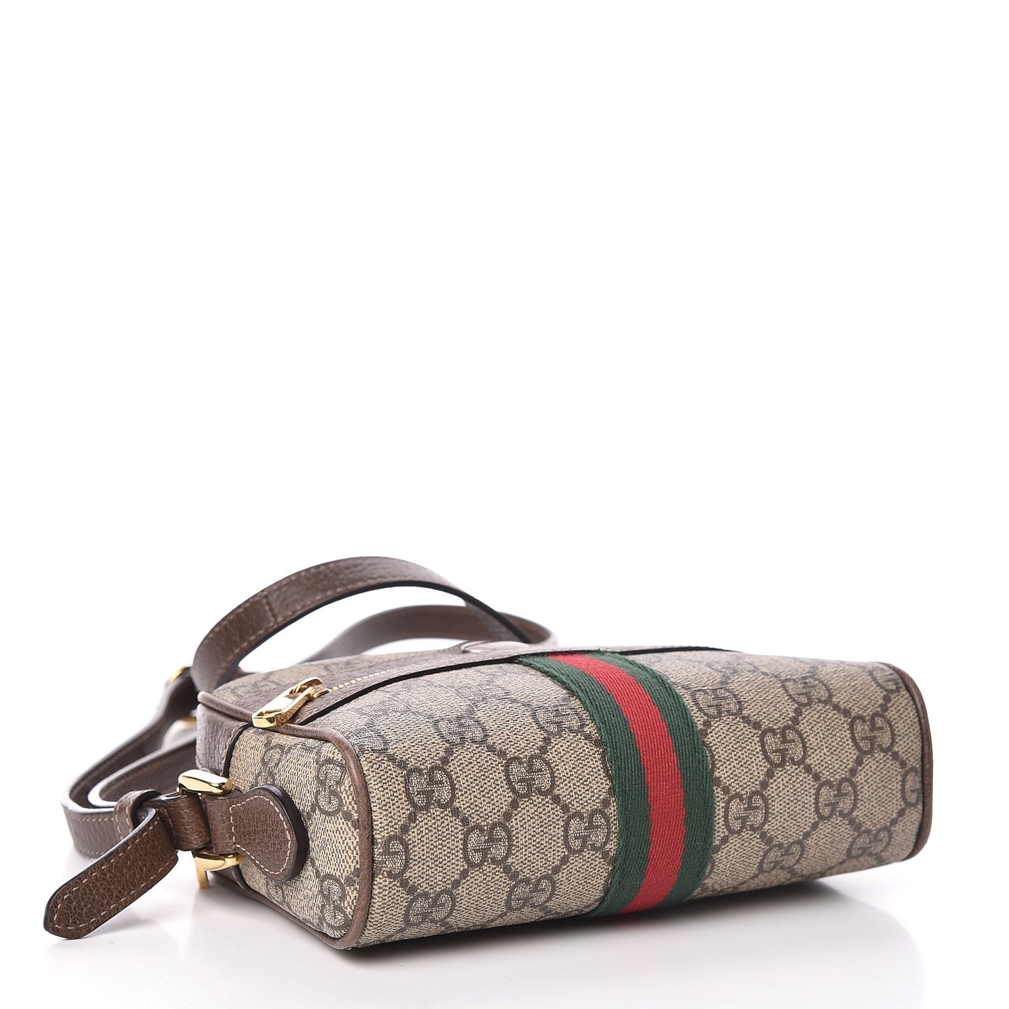 GG Supreme Monogram Web Mini Ophidia Shoulder Bag Brown