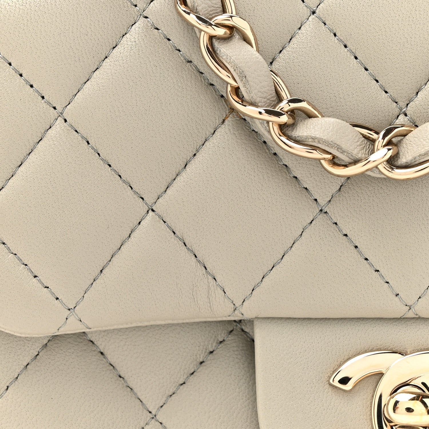Chanel Lambskin Quilted Mini Square Flap Grey 8 of 13