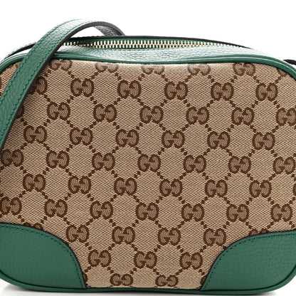 Gucci Monogram Dollar Calfskin Mini Bree Messenger Bag Beige Ebony Emerald 8 of 10