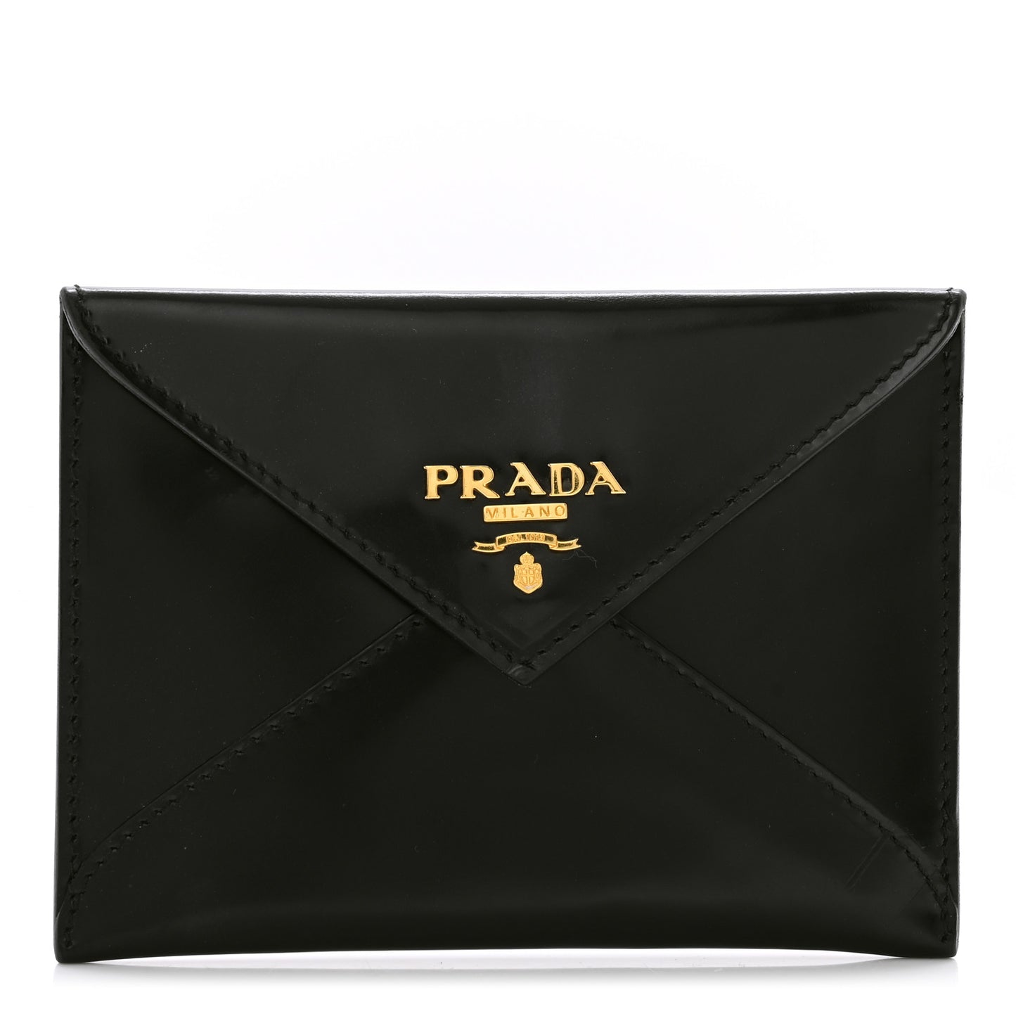 Spazzolato Metal Envelope Compact Wallet Black