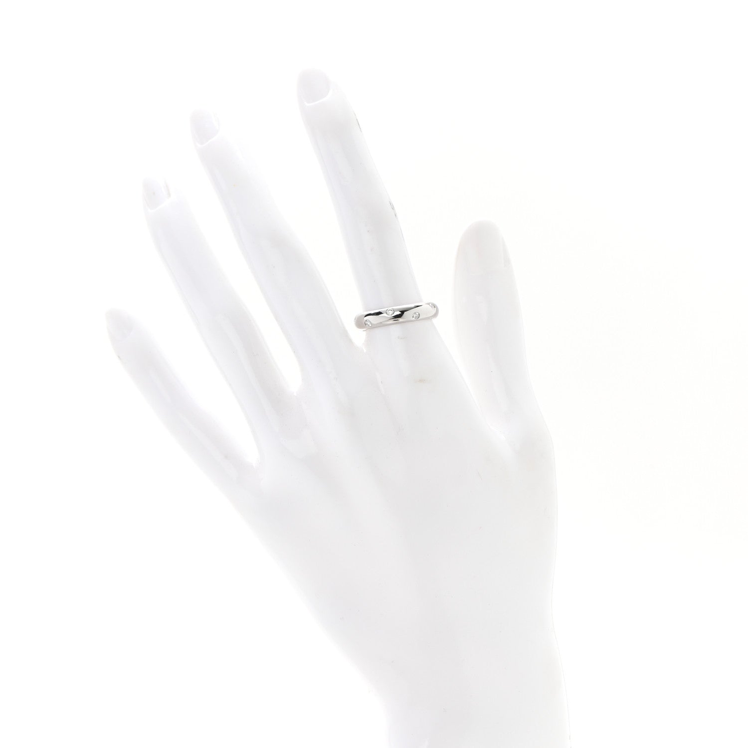 Tiffany Platinum Diamond 4mm Etoile Band Ring 53 6.5 2 of 5
